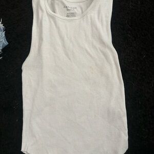 American Eagle Cream Ribbed Top